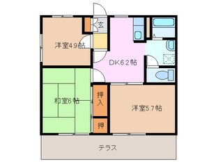 津新町駅 徒歩7分 1階の物件間取画像